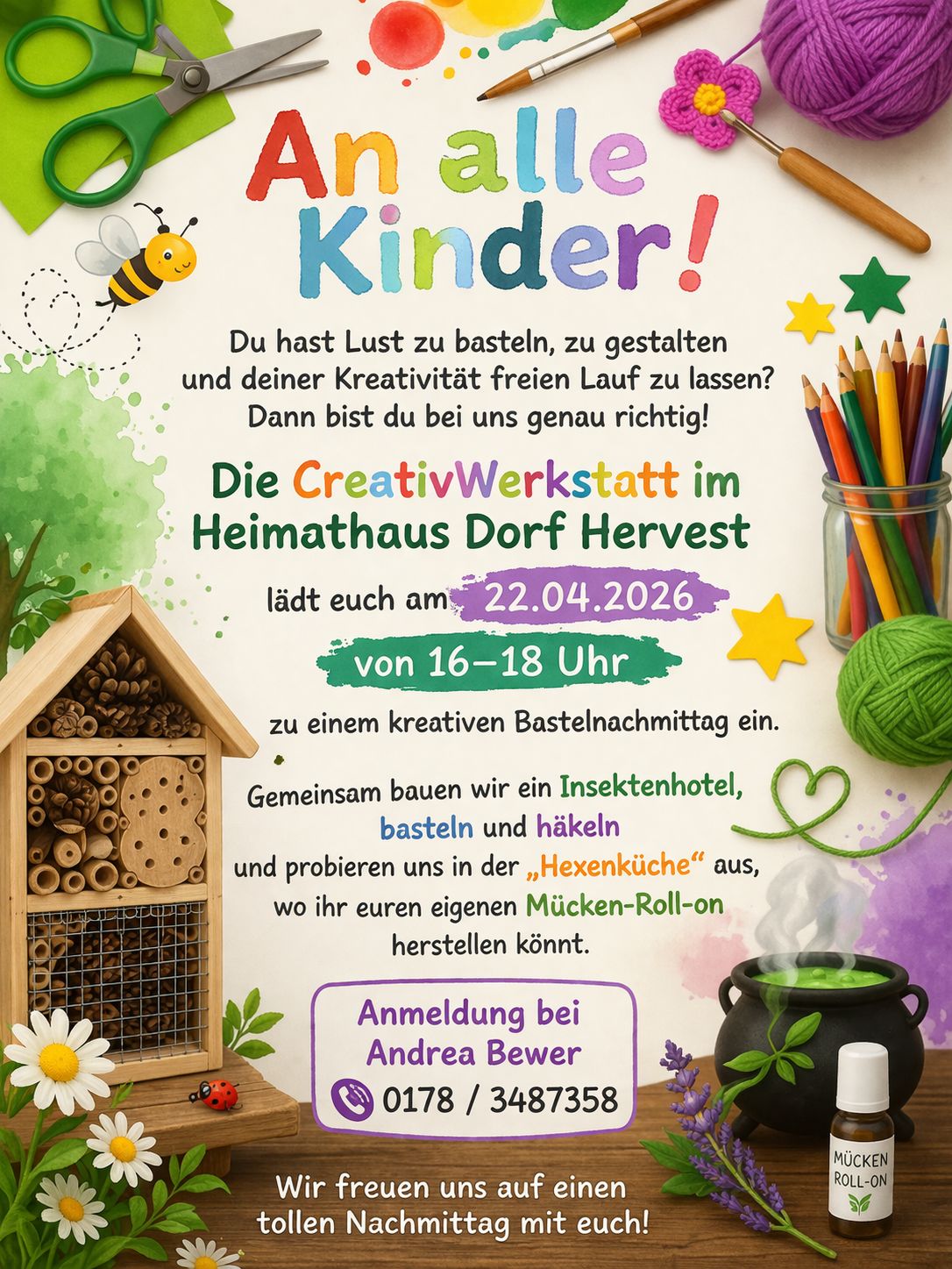 Creativwerkstatt für Kinder im Heimathaus Dorf Hervest