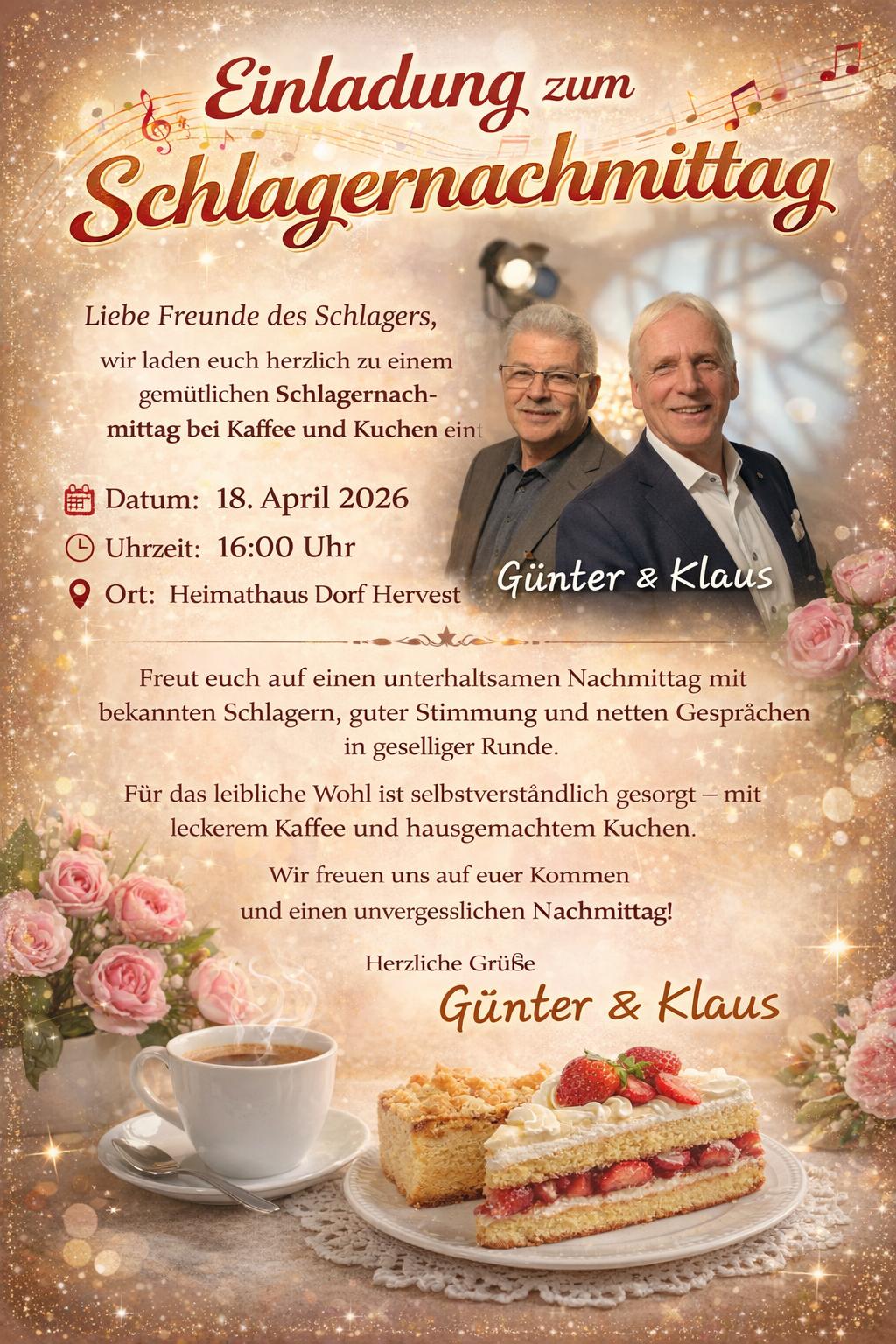 Schlagernachmittag im Heimathaus Dorf Hervest